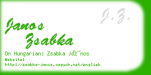 janos zsabka business card